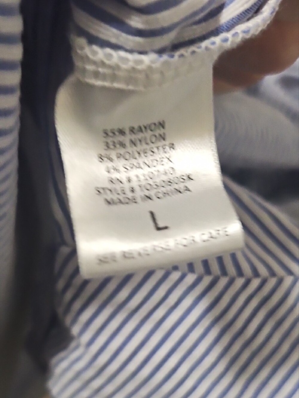 Harlow Blue & White Striped Tie-Front Peplum Top Large - Picture 4 of 4